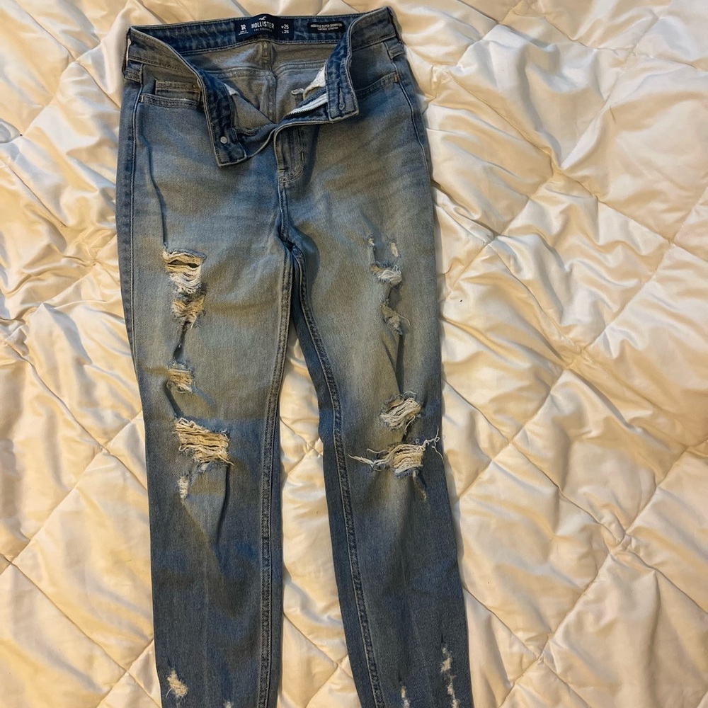 Womens Hollister Distressed Highrise Skinny Jeans 1R 25